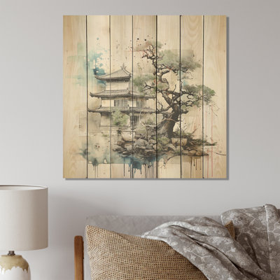 Temple Bonsai, Japon, harmonie I - Bonsai arbre sur bois
