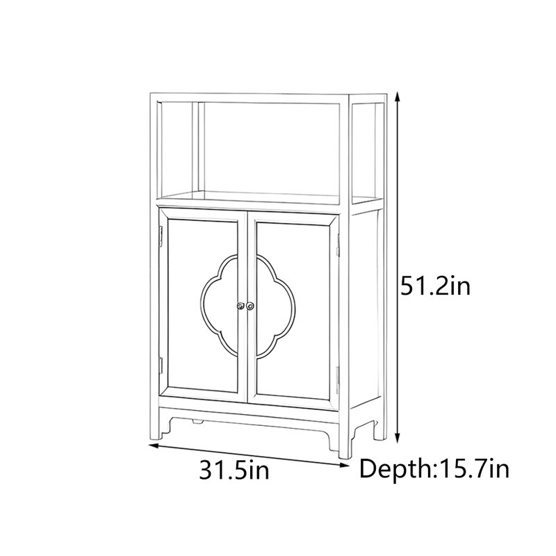 New Chinese Style Solid Wood Entryway Cabinet
