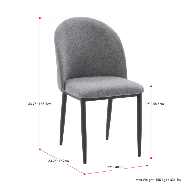 Chaise d'appoint Corrigan Studio® Nash avec pieds noirs, gris