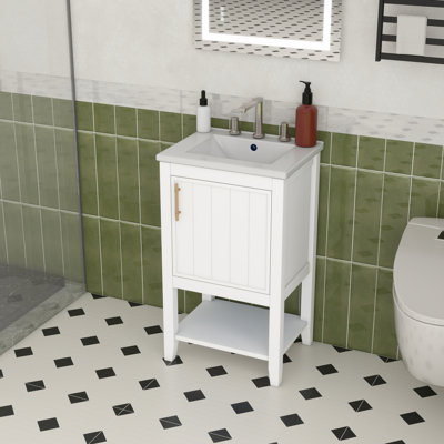 Meuble-lavabo simple l 20 po avec comptoir en céramique