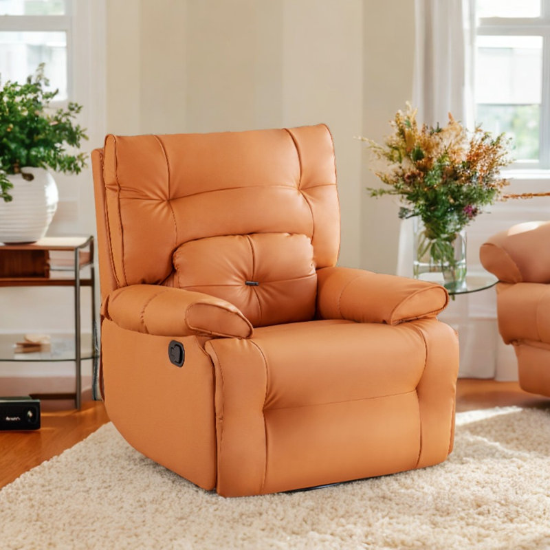 Fauteuil inclinable pivotant en similicuir Nolff, Orange