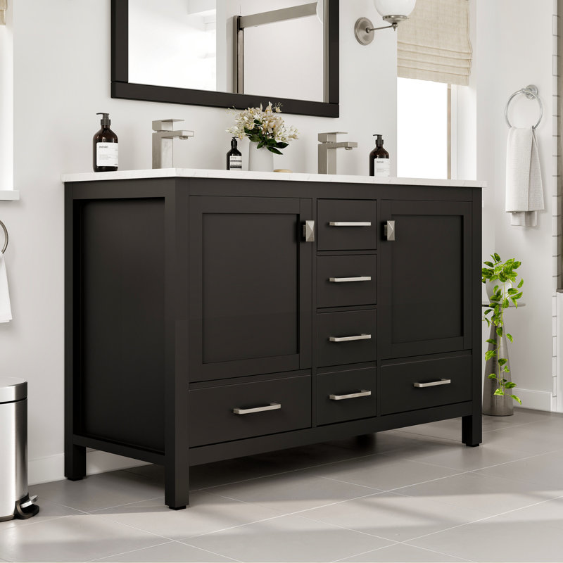 London 48" Double Bathroom Vanity, Espresso