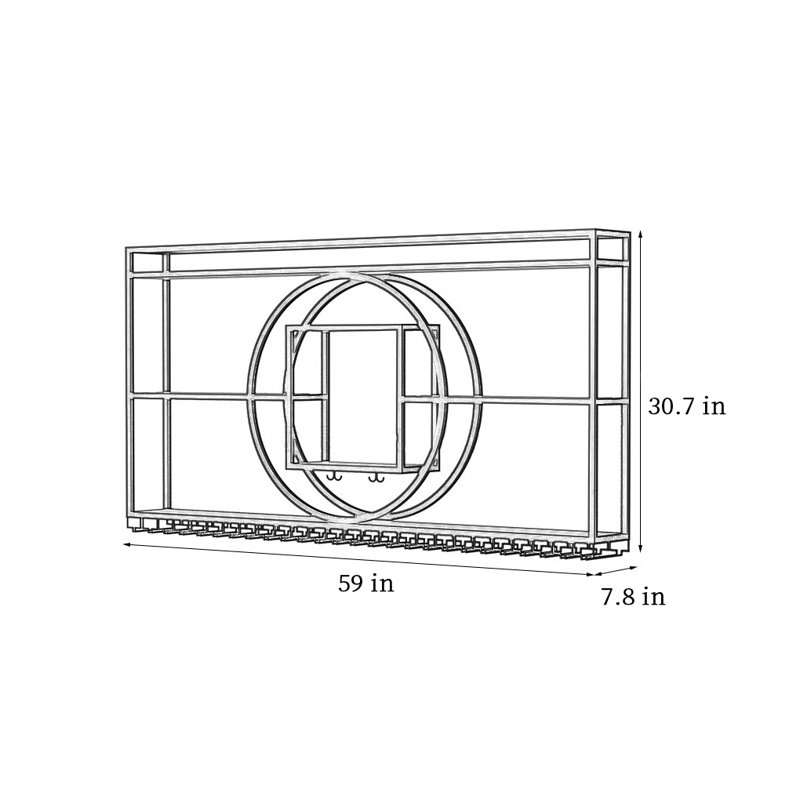Usra, Doré, H 30,7 po x l 59 po x P 7,8 po
