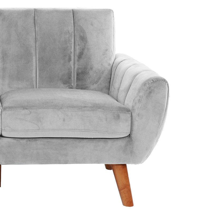 2 pièces en velours gris, structure en bois distinctif, H 60 po x H 35 po, H 82 po