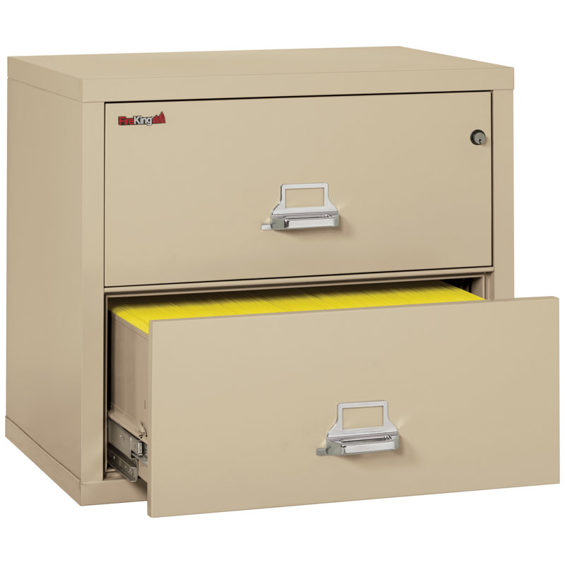 Fireproof 2 - Drawer File Cabinet, Parchment, Key Lock