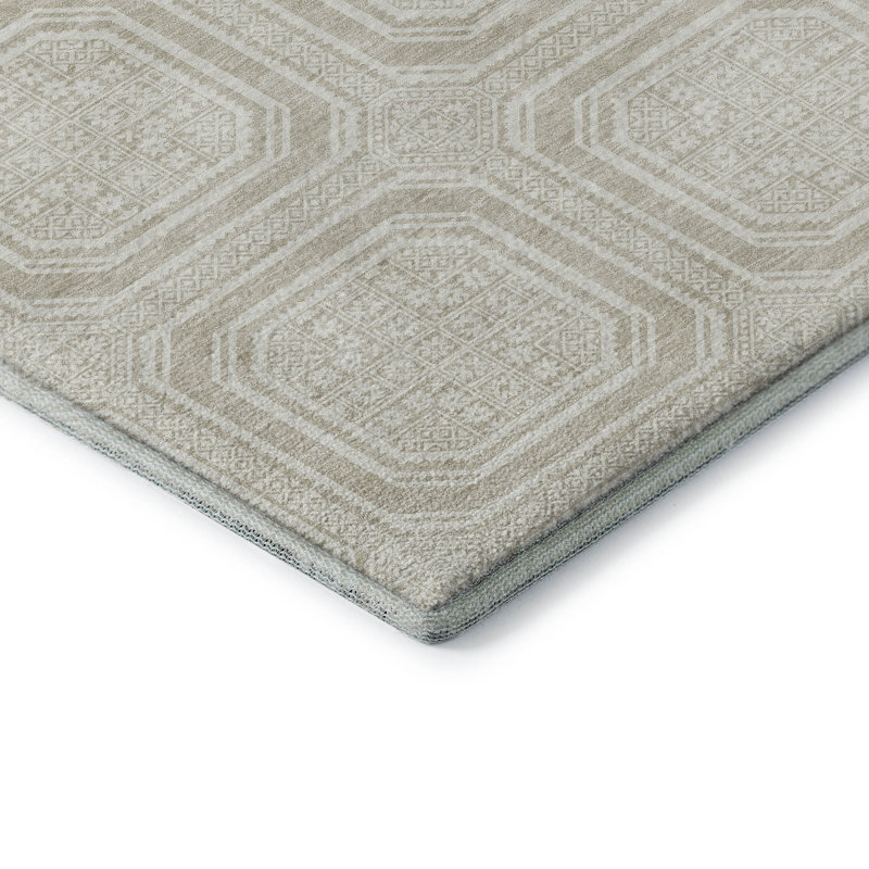 Premium Machine Washable Elize AMF1451 Geometric Rug, Rectangle 2'6" x 3'10"