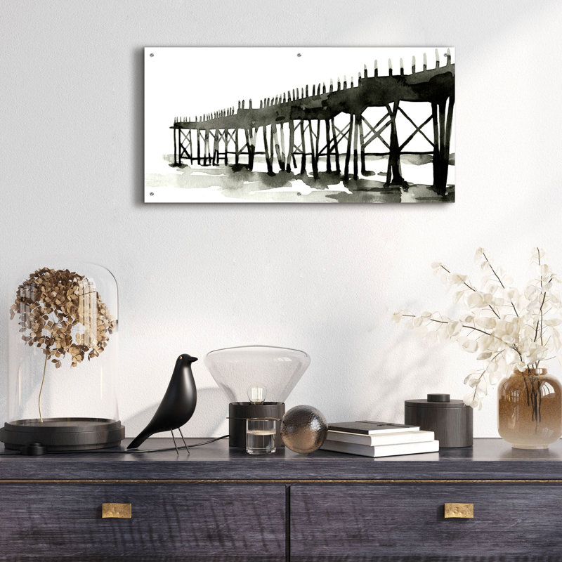 «Serene Pier 2» par Emma Scarvey, art mural en verre acrylique, H 24 po x l 48 po