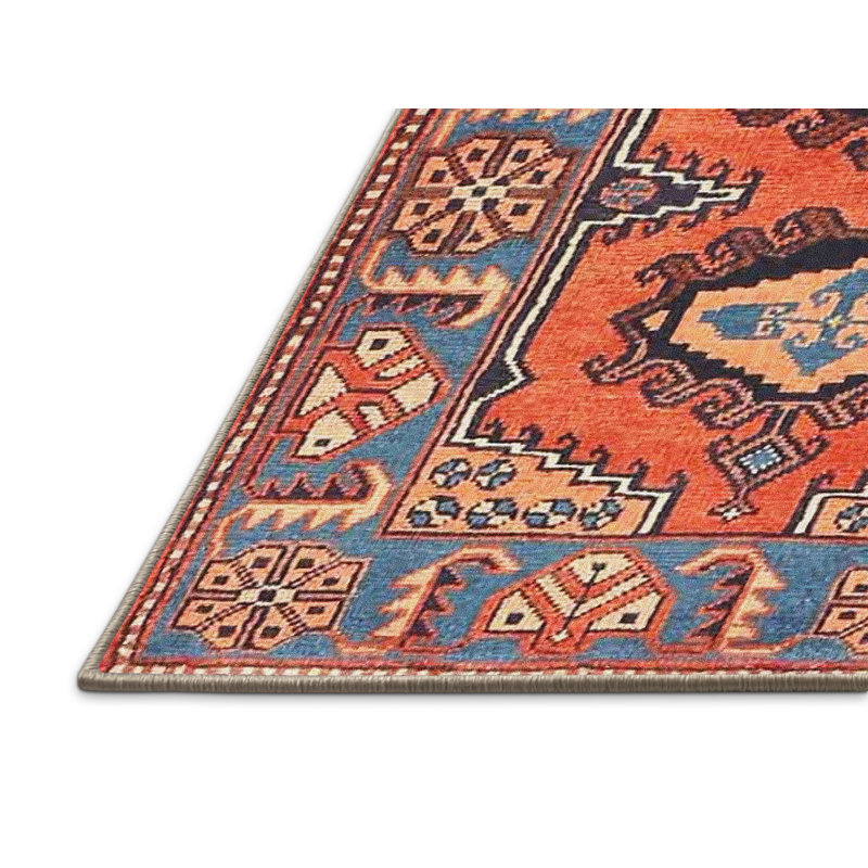 Tapis rouge/bleu traditionnel Gellért, Rectangle 2 pi x 4 pi