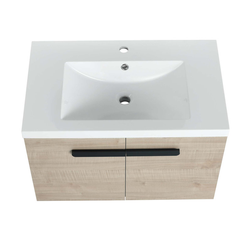Armoire de salle de bain 30 po avec lavabo, portes à fermeture douce, fixation flottante, pour petite salle de bain