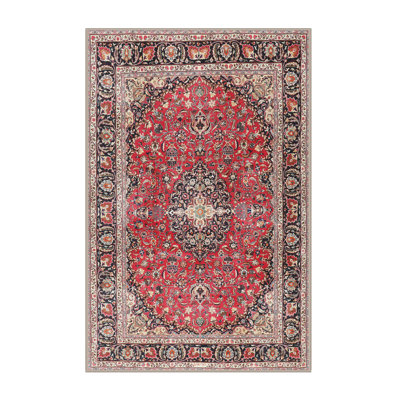 Tapis traditionnel brun clair/rouge/noir