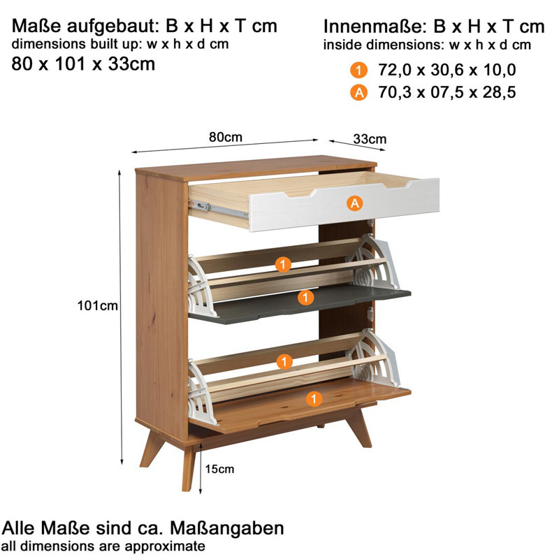Brilon 12 Pair Shoe Storage Cabinet