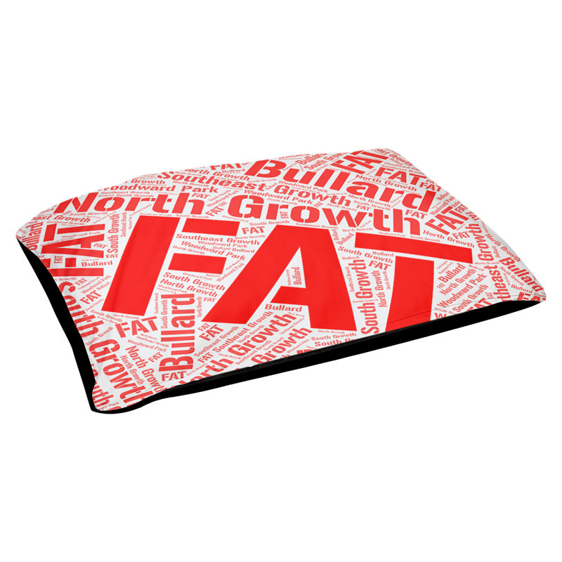 Coussin de chien « districts », Fresno, Moyen (H 9,5 po x l 28 po x P 18 po), Rouge