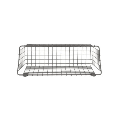 Vintage Living Wall Mount Wire Basket Extra Large for Kitchen and Pantry, Industrial Gray