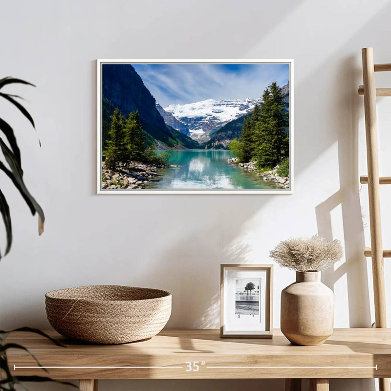 Splendide lac Louise, 19 po x 13 po, Cadre flottant blanc
