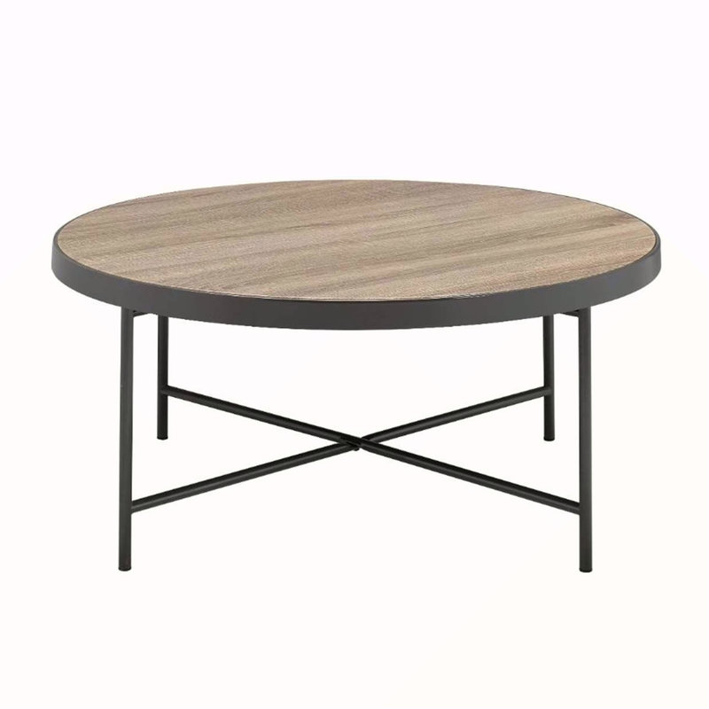 Table basse noire, H 16 po x L 32 po x l 32 po, Chêne gris carreauté