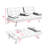 67-inch Orange Leather Multifunctional Double Folding Sofa Bed with Coffee Table for Office Use