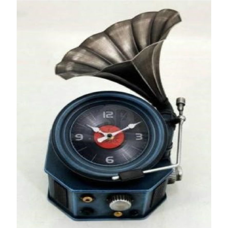 Analogue Metal Mechanical Tabletop Clock in Black