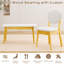 Ensemble de table à manger de 47 po pour 6 personnes, table de cuisine en bois massif avec banc et 4 chaises avec dossier rembourré-62113203-62113202