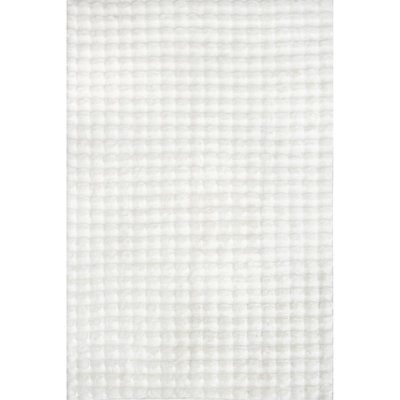 Jeni Checkered Machine Washable Area Rug for Living Room Bedroom Dining Room Kitchen, Off White