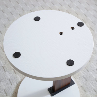 C-Shaped End Table, Small Side Table, Sofa Table With Wood Frame