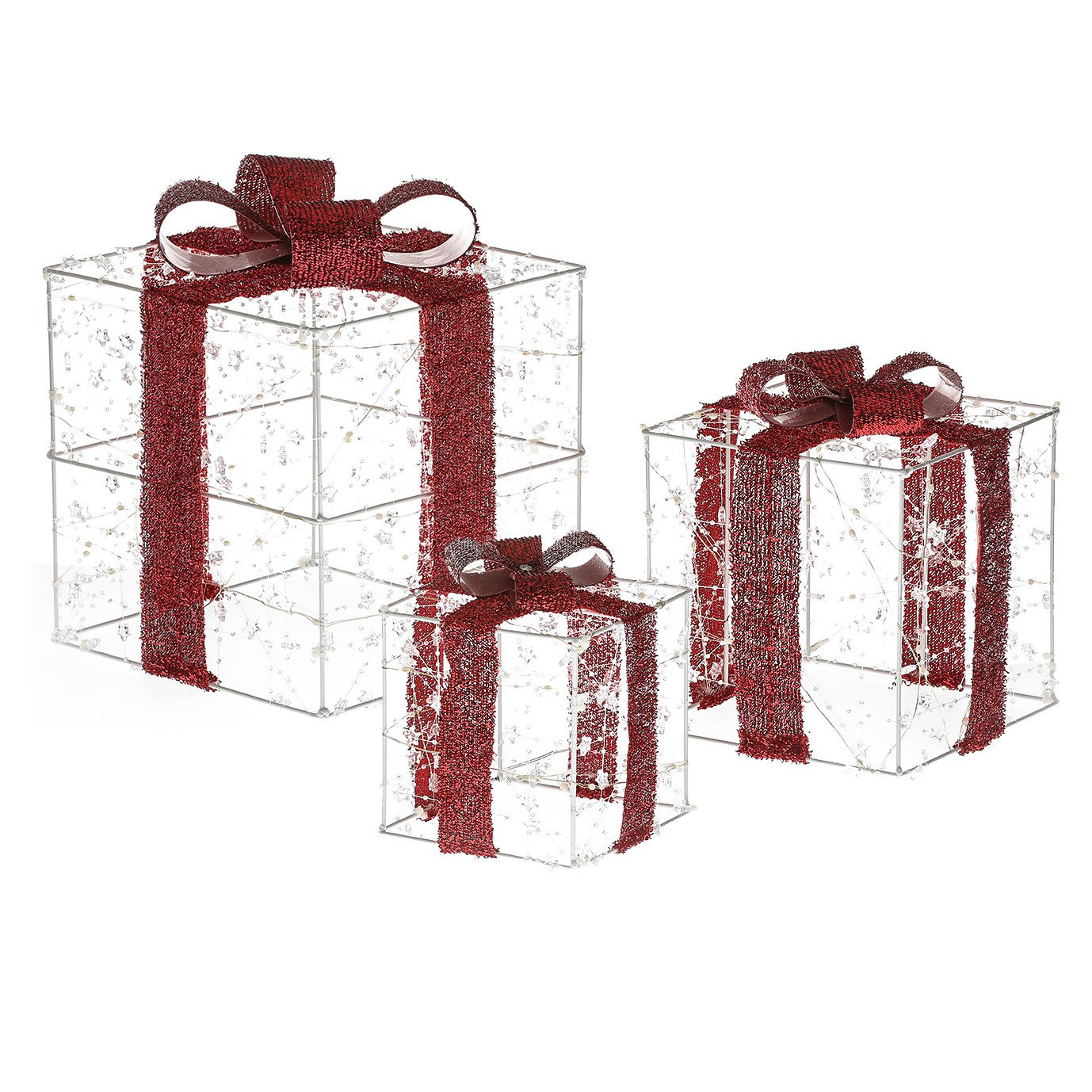 3 Piece Gift Boxes Christmas Decoration Lighted display Set