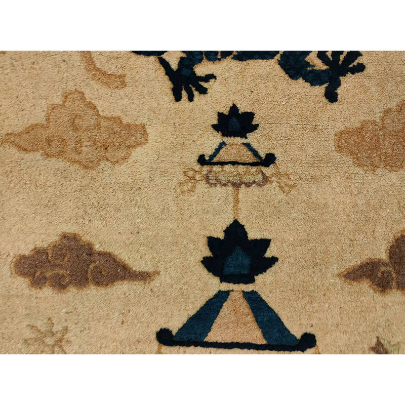 Tapis ivoire chinois Dragon and Foo