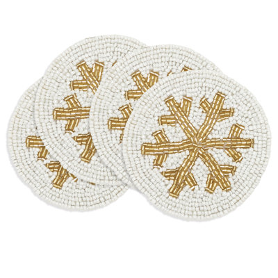 Snowflake Sparkle Beaded Coaster (Set of 4)