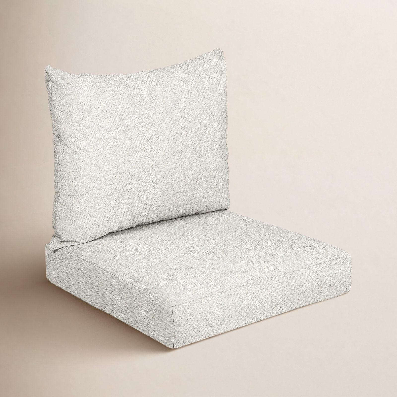 Indoor/Outdoor Seat/Back Cushion, Ivory, 23 in W x 27 in D x 5 in H