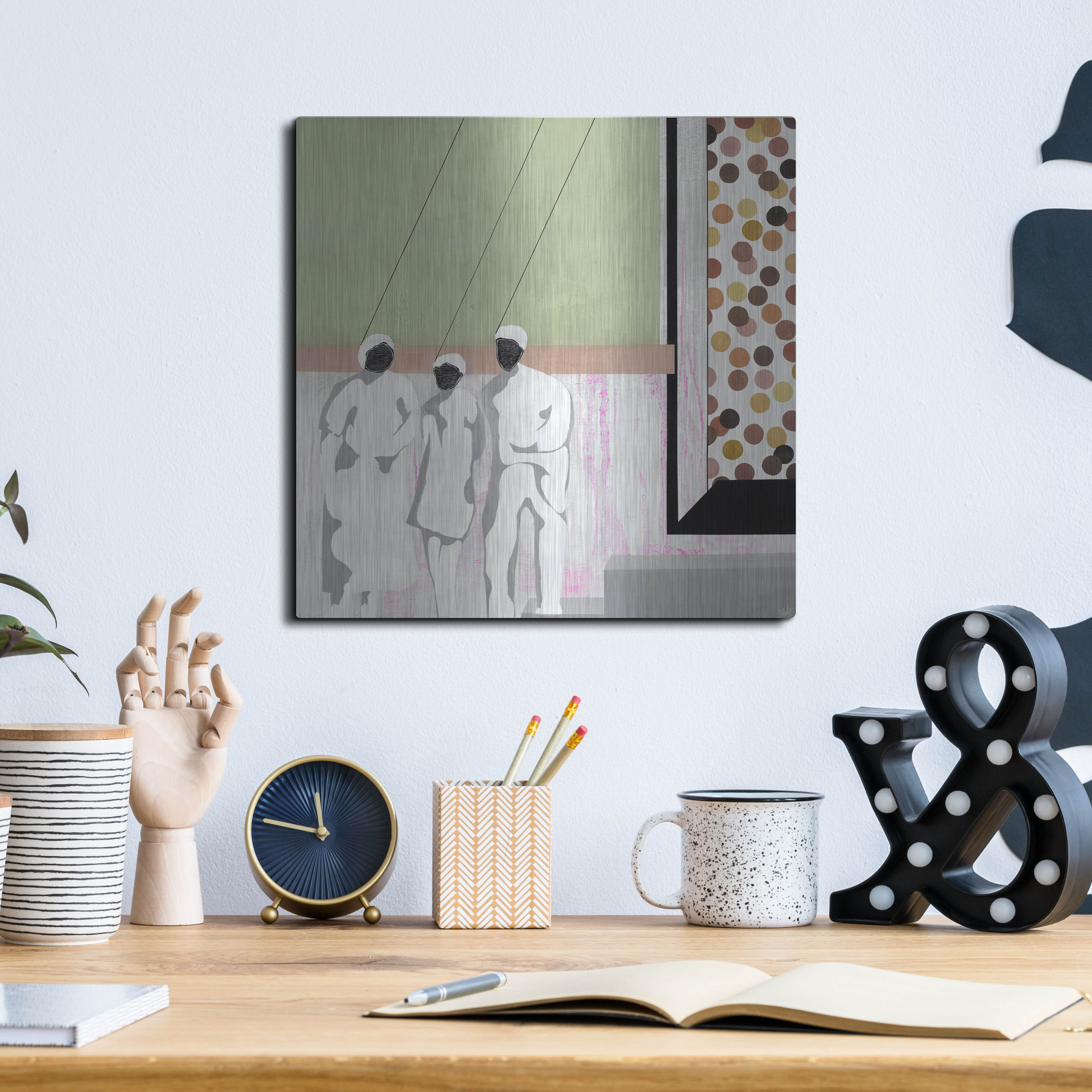 Winston Porter 'I'M Hung Up' by Nicolai Kubel Olesen, Metal Wall Art