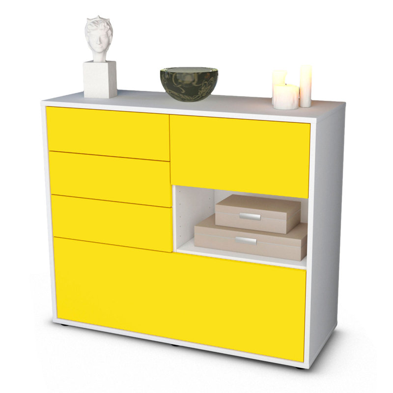Pulaski 92cm Sideboard, White/Yellow