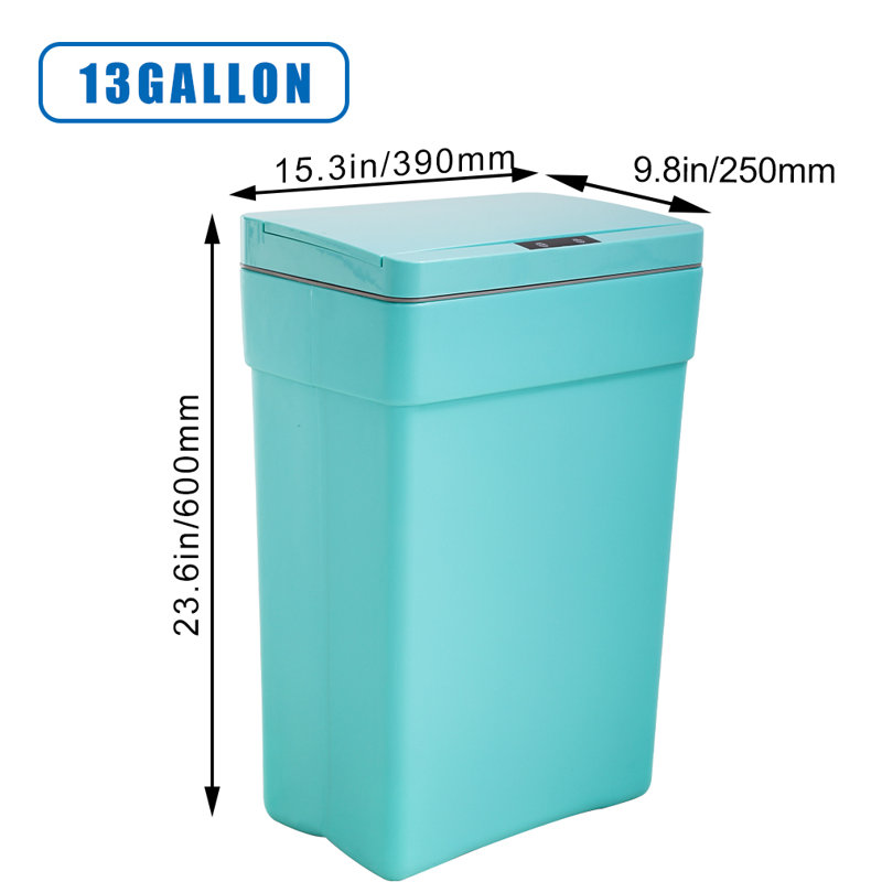 Poubelle en plastique 13 gallons, Bleu
