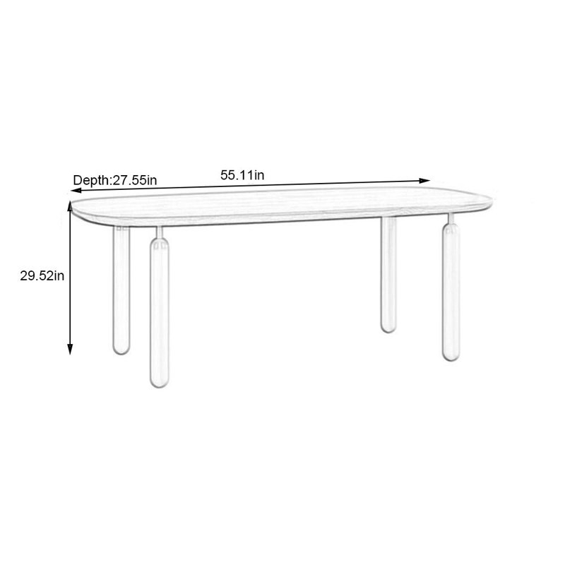 Table de salle à manger Dzheni, H 29,52 po x L 55,11 po x l 27,55 po