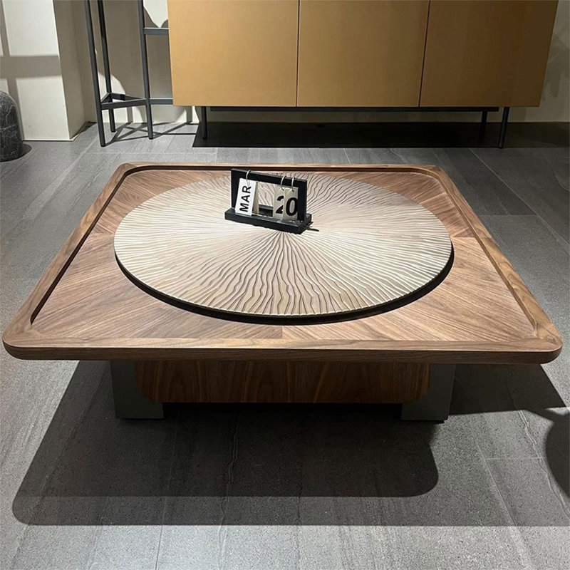 Table basse carrée en bois manufacturé brun