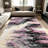 1PC Abstract Pink Black Grey Cream Textured Oil Painting area rugs for Living Room, Soft and Comfortable, Suitable for all seasons, easy-to-maintain, machine washable Indoor floor mat, Under Table Farmhouse suitable for Dining Room, Bedroom,-1094037920