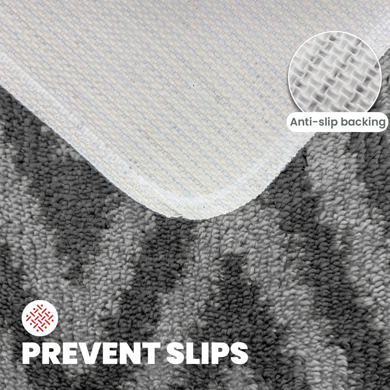 Sedric Polypropylene Plastic Non-Slip Bath Mat, Grey