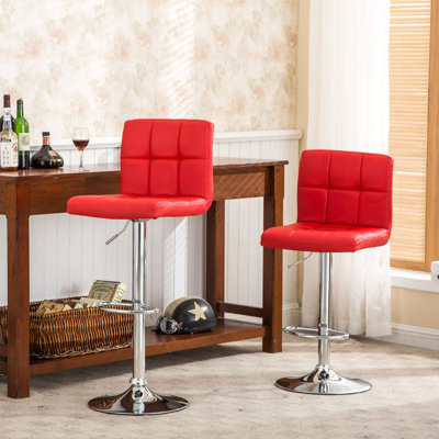 Upholstered Faux Leather Counter Stool