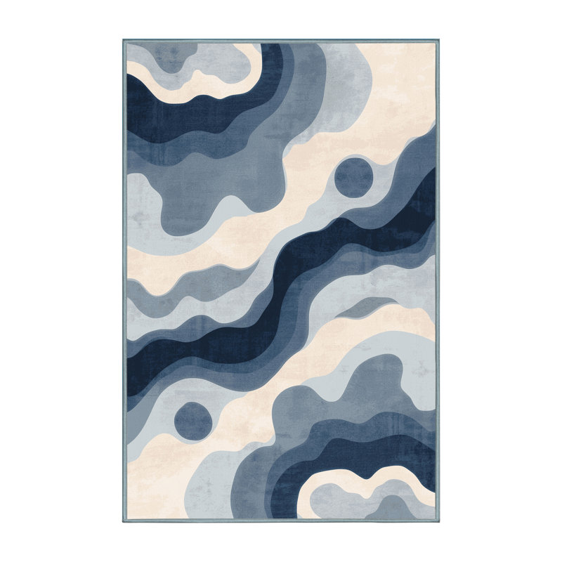 Tapis abstrait moderne et contemporain à motif léopard lavable à la machine Ozain, 2 x 5
