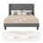 Modern Tufted Velvet Upholstered Bed With Charging Station & Storage Shelf ,No Box Spring Needed-52729270-52729268