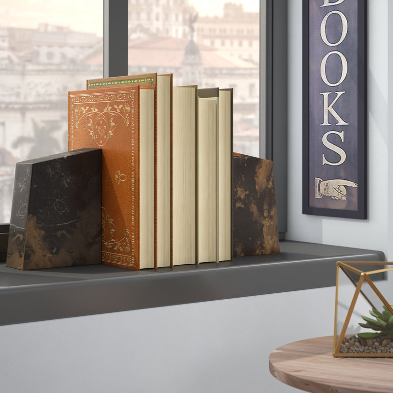 Serre-livres antidérapants en marbre Tiger Eye