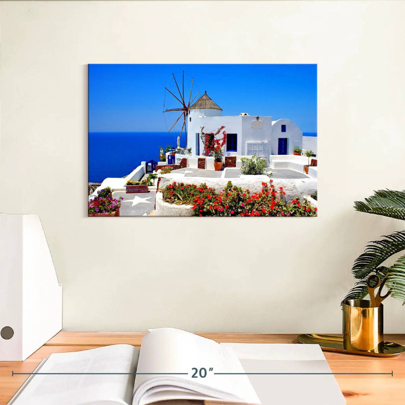 Moulin à vent Gillia Scenic Oia, H 8 po x l 12 po