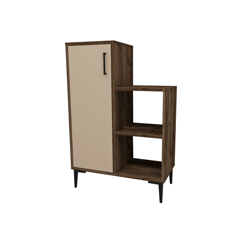 6 Pair Shoe Rack, Light Brown/Beige