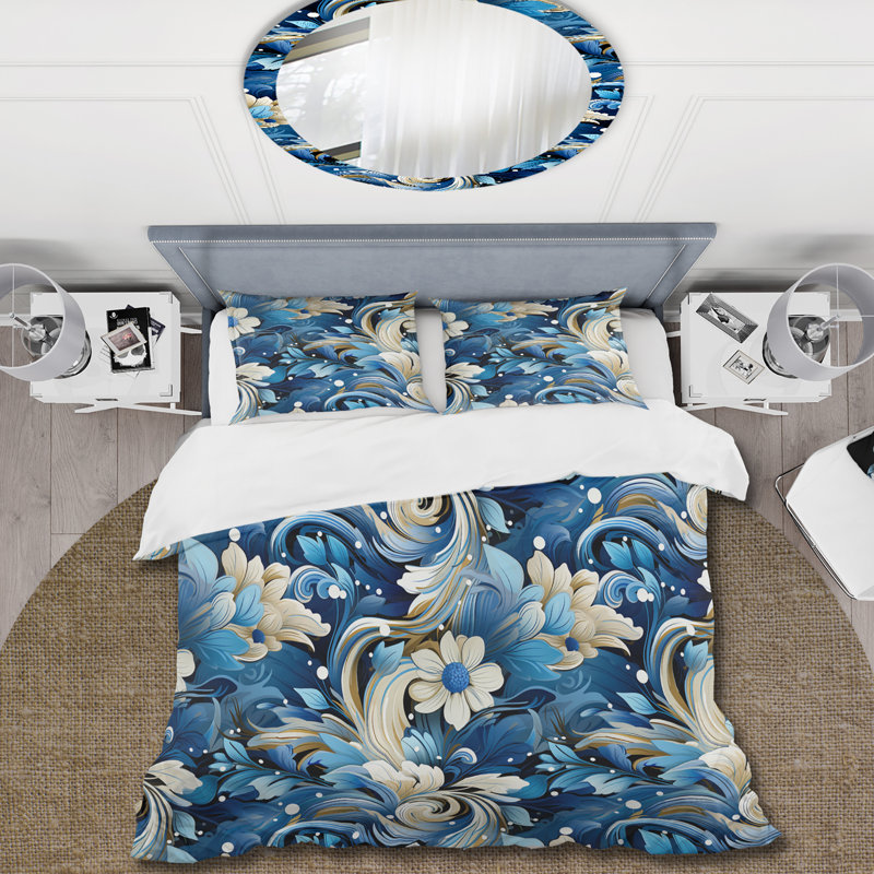 Nautical Allure Paisley Pattern VII - Paisley Duvet Cover Set, Twin Duvet Cover + 1 Standard Sham