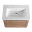 Meuble-lavabo mural avec lavabo en céramique blanche et porte à fermeture douce, emballage KD, contreplaqué-115922339