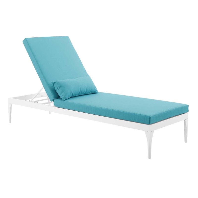 Chaise longue d'extérieur à coussin Perspect par Modway, Turquoise