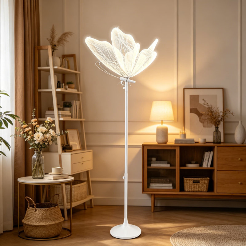 Lampe sur pied papillon avec éclairage ambiant à DEL 3 couleurs, conception en fer et en dentelle pour fixation murale ou au plafond, décor romantique pour les mariages, les fêtes et la maison