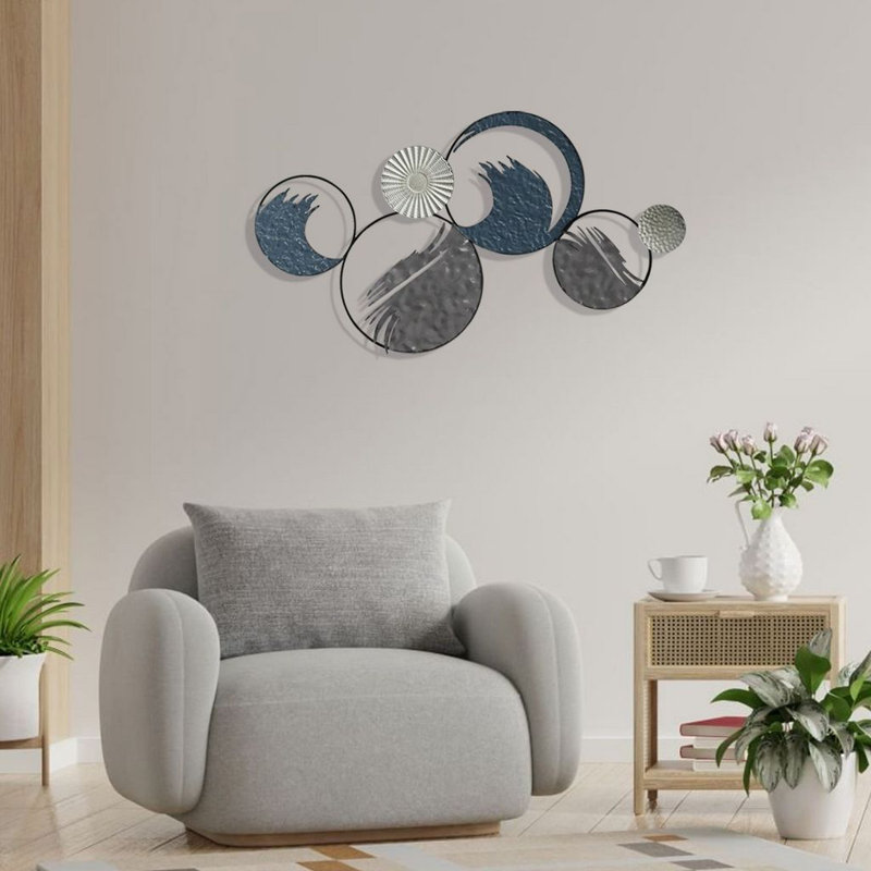 Modern 3D Metal Wall Decor Inspired by Ocean Waves