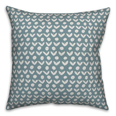  Drawn Flowers Throw Pillow