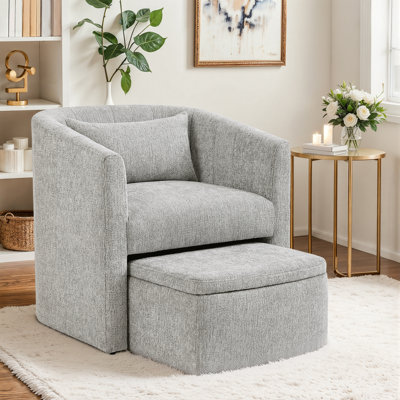 Fauteuil demi-tonneau avec repose-pieds Elha