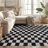 Block Pattern Shag Rug – Anthracite Dark Gray – Medium Pile, Durable & Easy To Maintain-1420581137