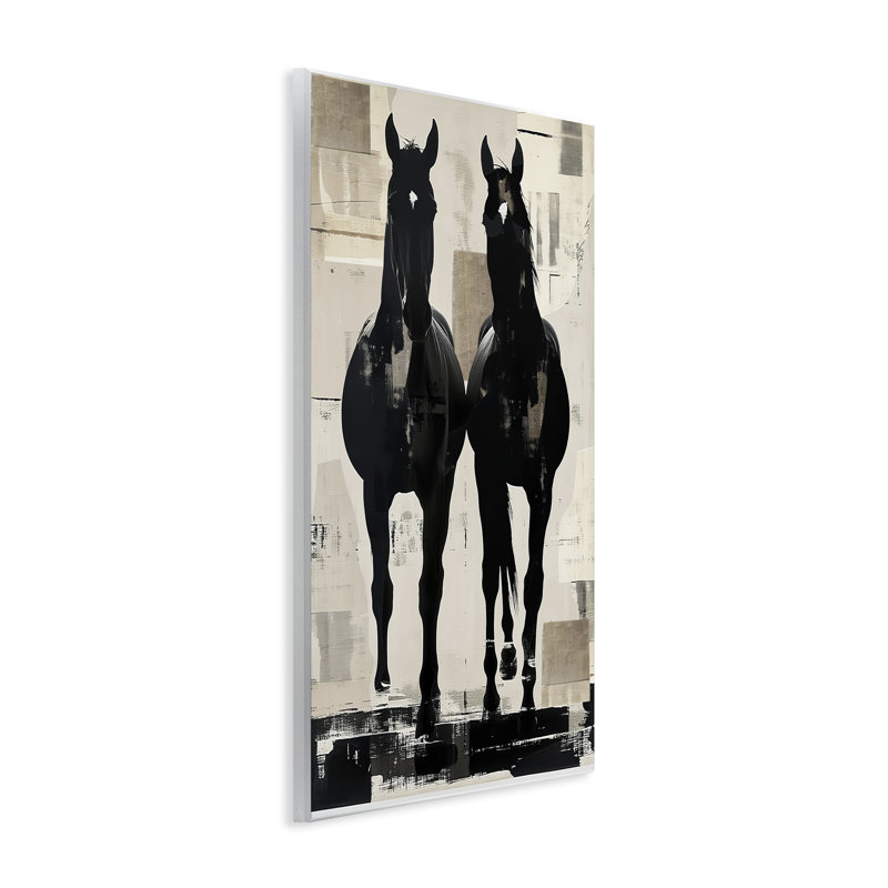 Plaque murale équin avec paire de chevaux, design par Annabelle Hall, H 15 po x l 10 po